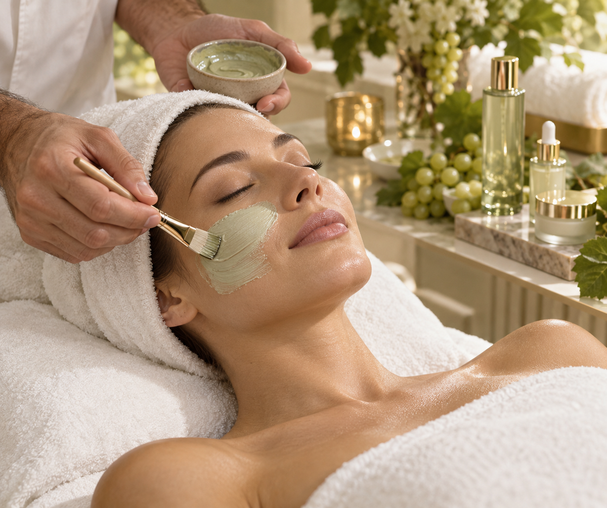 Luxury Caudalie-style facial treatment